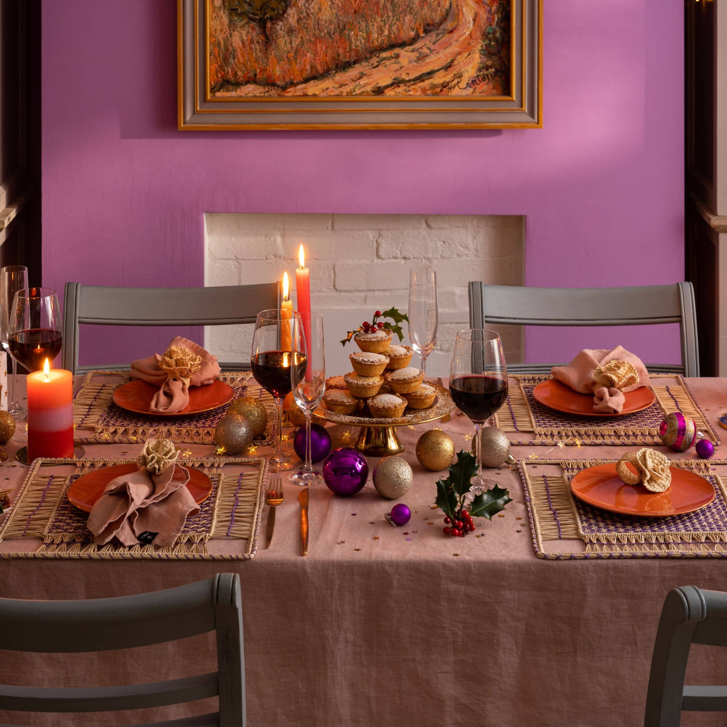 Washein - Wholesale Placemat - Purple Lavender Square Placemats Natural Woven Straw3