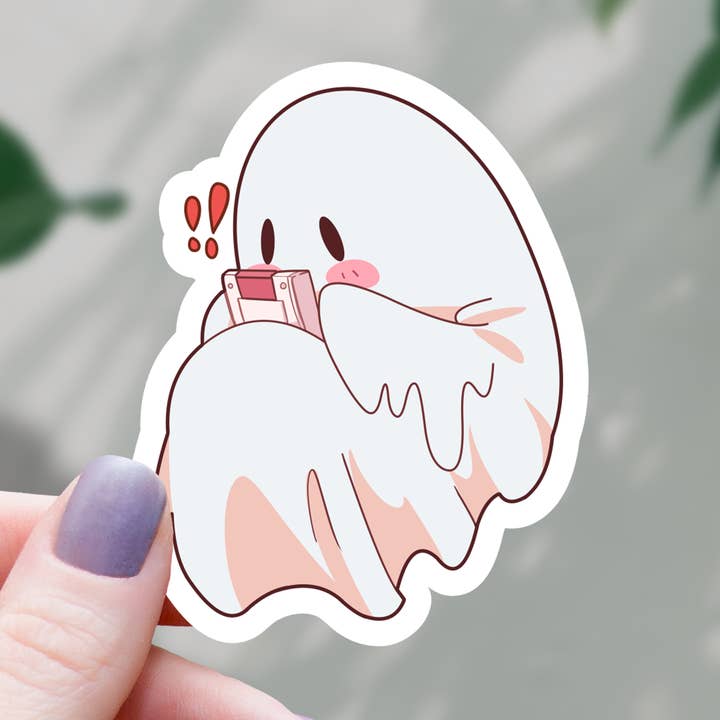 Ghost Playing Video Games Sticker - 3" for wholesale by Mimic Gaming Co