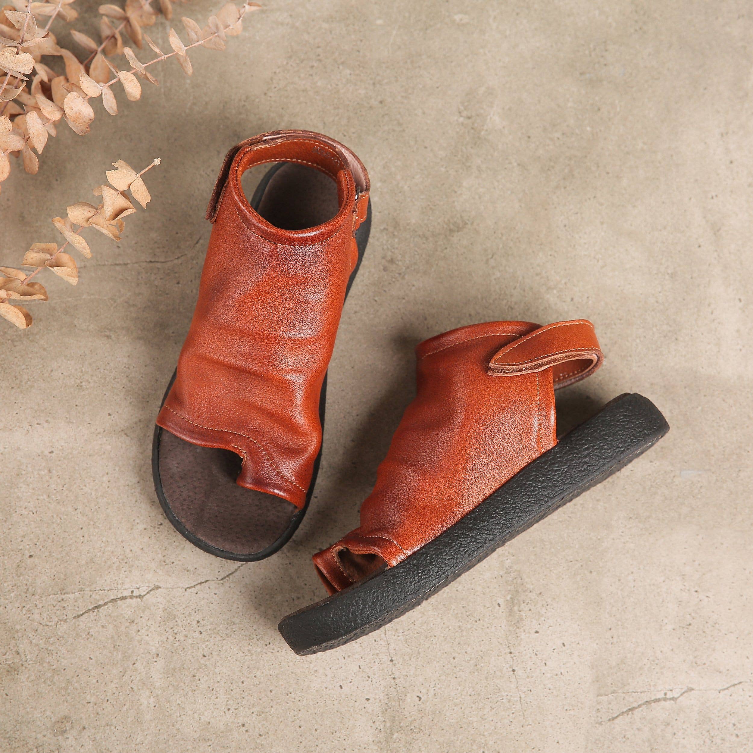 DWARVES - Wholesale Sandals - Women's - Sandals Boots Soft Cowhide Leather Plantform Summer Boots Open Peep Toe Post Wrap Ankle Sandals Flatforms Black/Coffee/Brown9