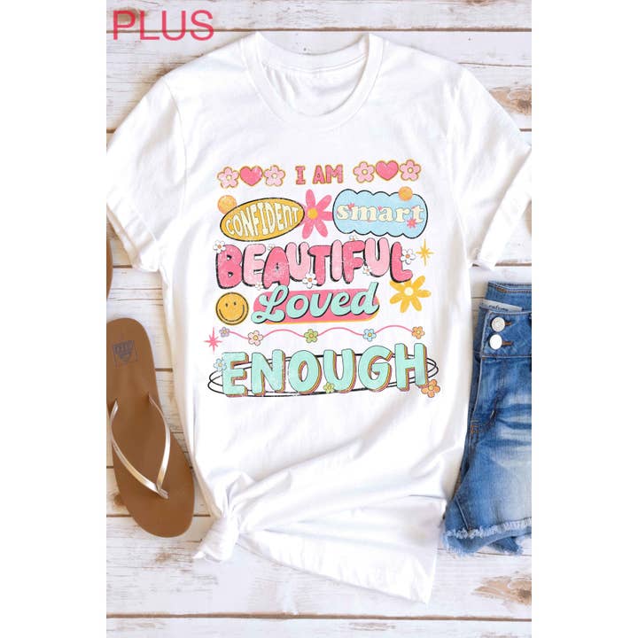 A. BLUSH CO - Wholesale T-shirt (graphic) – women's - PLUS SIZE - I AM ENOUGH Graphic Tee1