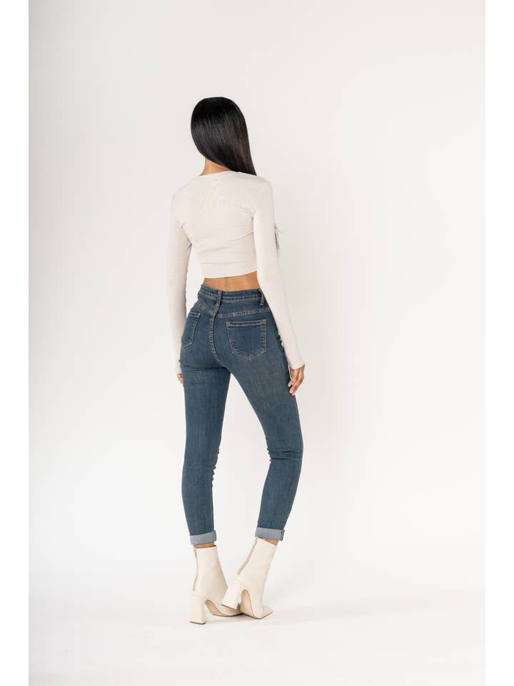 Nina Carter - Wholesale Jeans - Women's - P078 High Waisted Stretch Skinny Trousers47