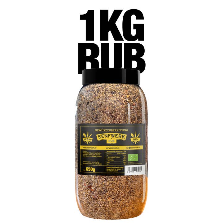 BIO Rotisserie Mustard Spice Mix - RUB • 650g for wholesale by Kreuznacher Senfwerk GmbH