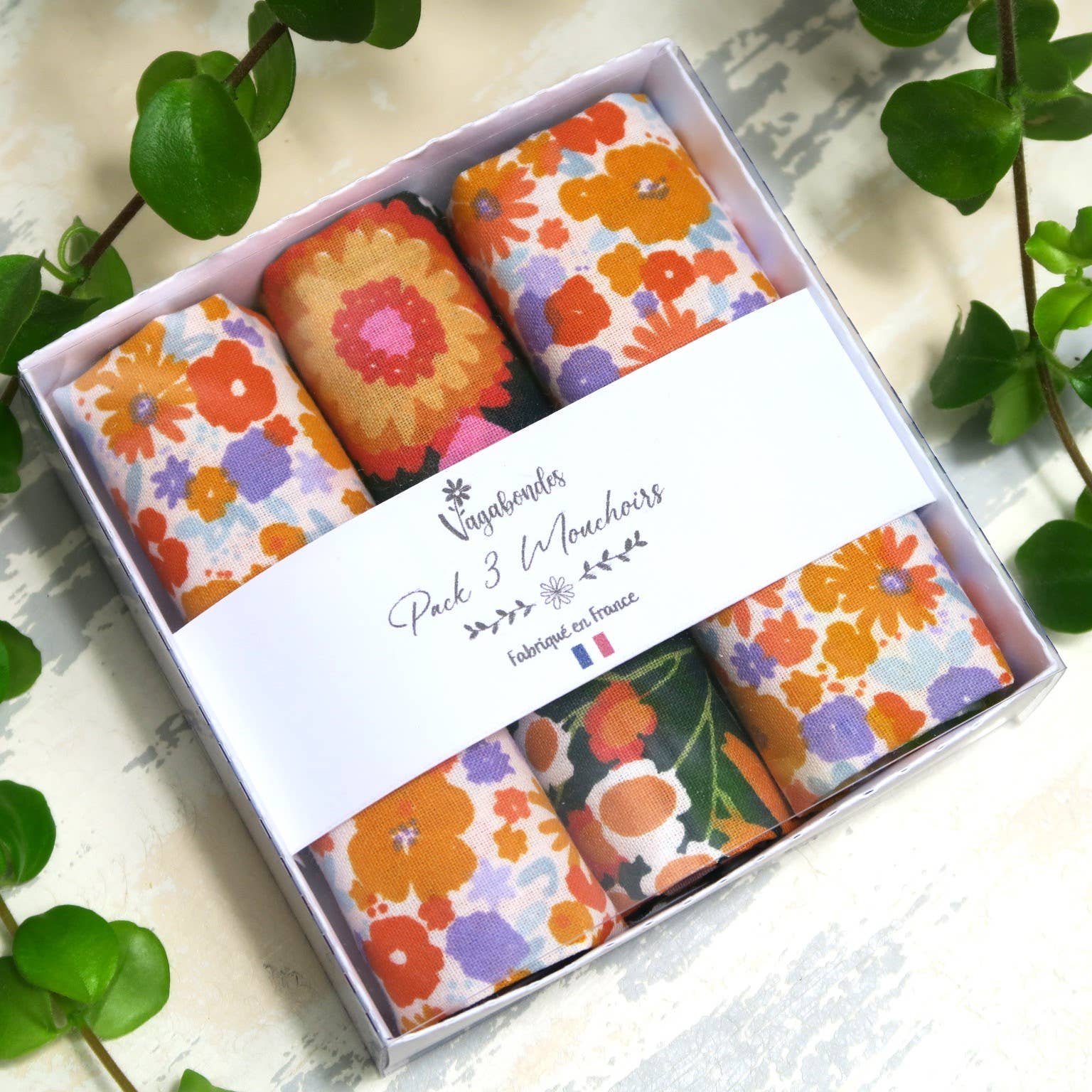 Vagabondes - Wholesale Handkerchief - Unisex - Pack of 3 Cotton Handkerchiefs, Reusable and Eco-friendly14