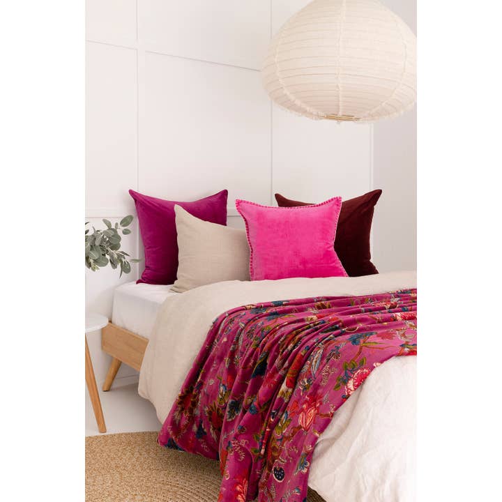 Linen Connections - Wholesale Throw blanket - Mexican Painter Velvet Throw - Pink1