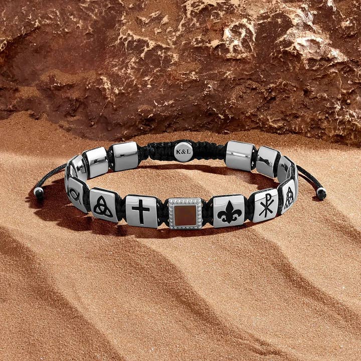 Helig Enhet Multi Symbol Bibel Nano Chip Armband för wholesale av Karma And Luck