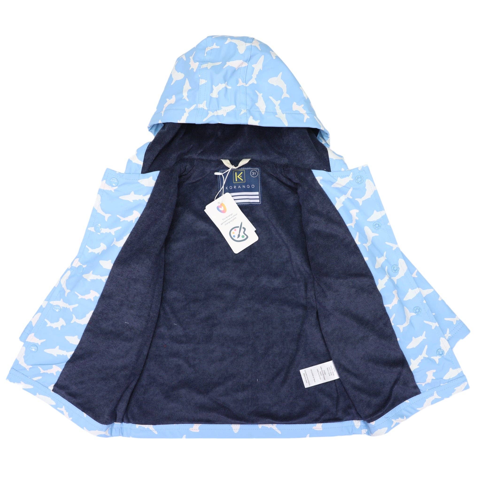 Shark Colour Change Raincoat Blue for wholesale on Faire2
