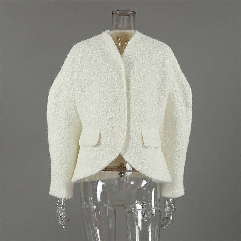 WHITE Thick Solid Wool Coat for wholesale on Faire6