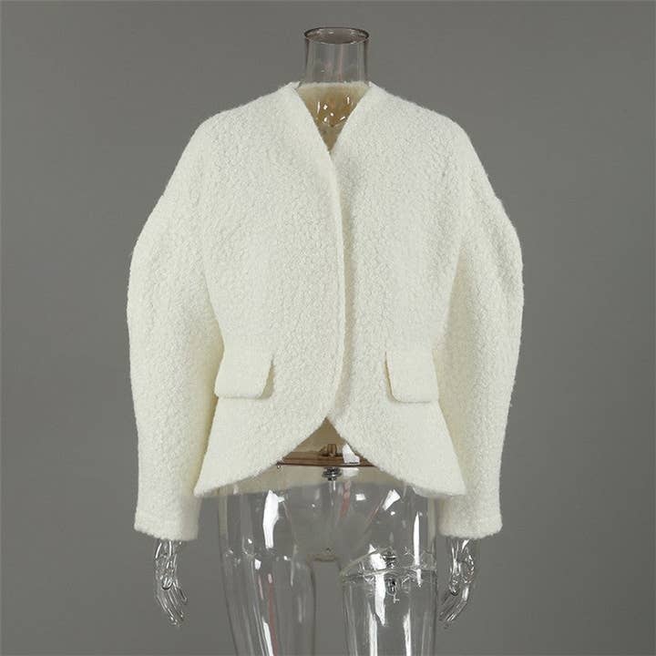 WHITE Thick Solid Wool Coat for wholesale on Faire6