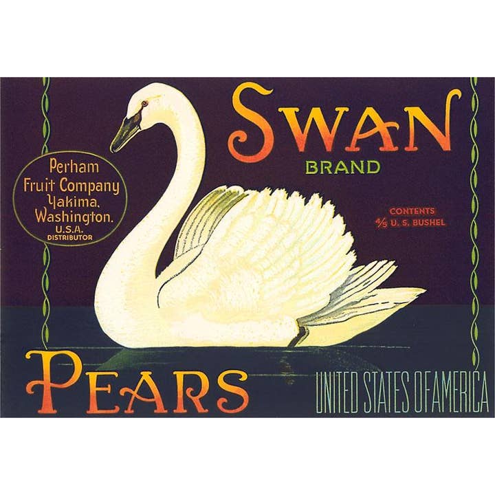 Aimant FR-226 Étiquette Poire Cygne pour la vente par Found Image Press