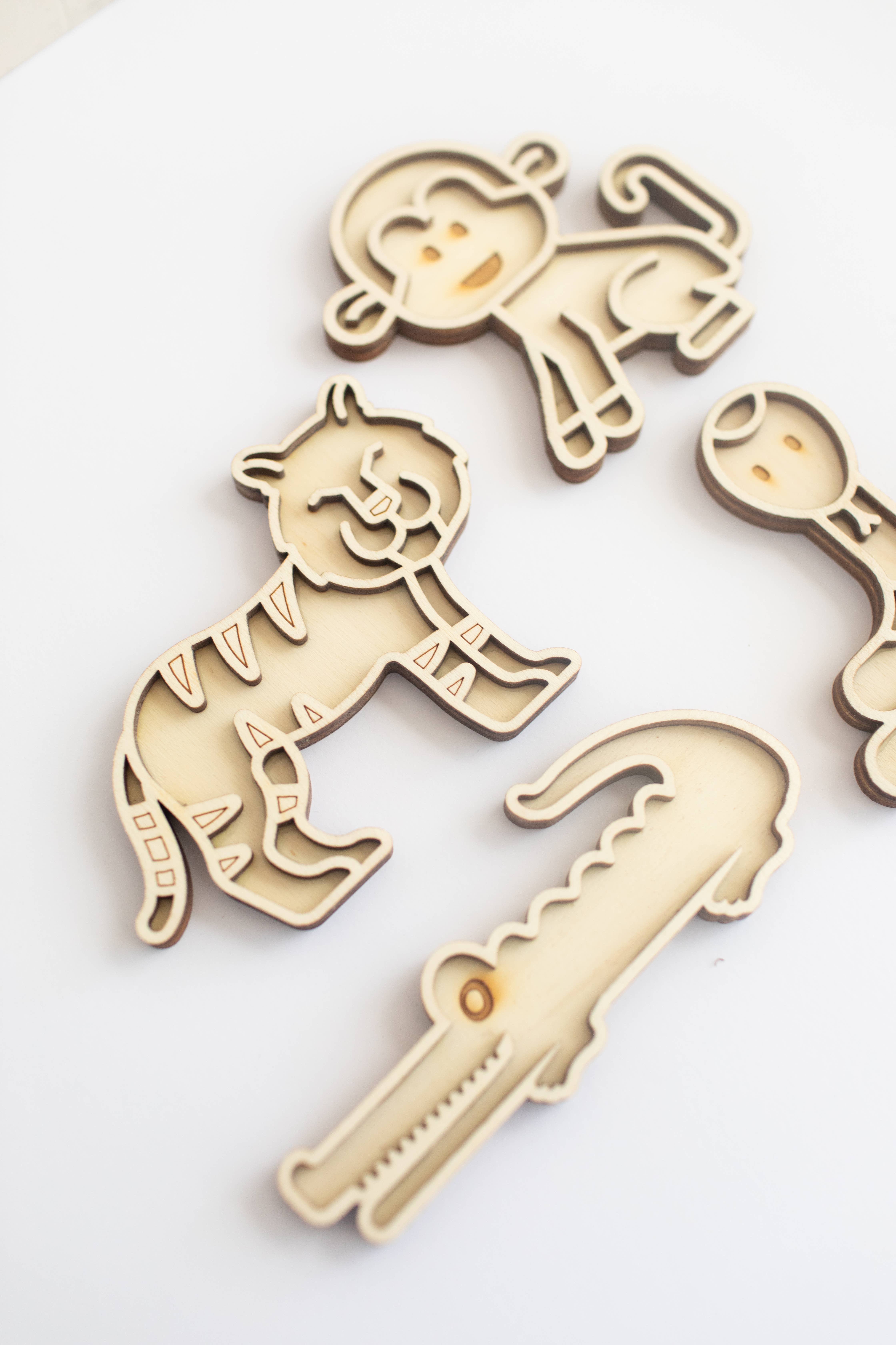 Studio de Rijk - Wholesale Wood Toy - Kids - Play tray mini set - Jungle animals3