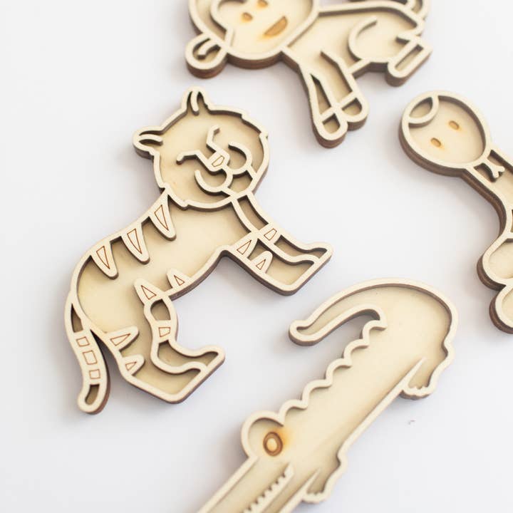 Studio de Rijk - Wholesale Wood Toy - Kids - Play tray mini set - Jungle animals3