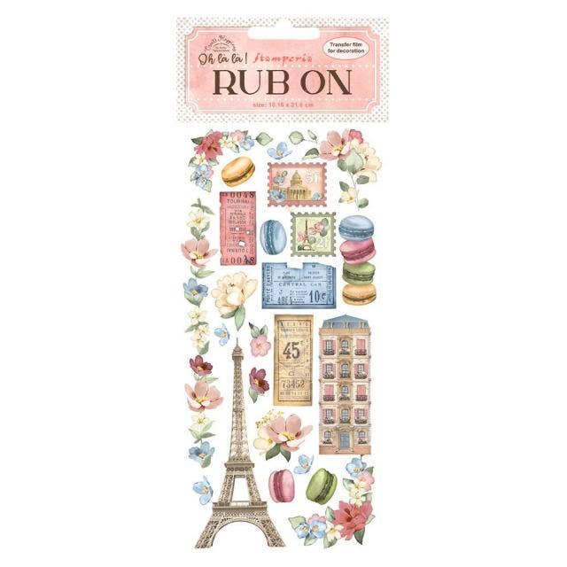 Atiladecor, Artesanato Lda – Carimbo de borracha/decorativo por atacado – Rub-on cm 10,16x21,6 - Create Happiness Oh lá lá Tour Eiffel0