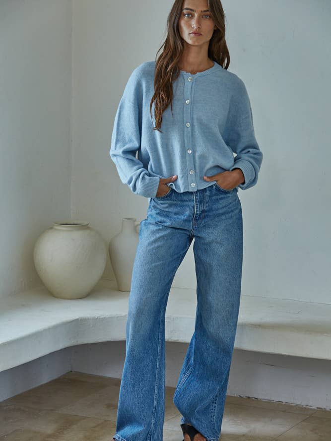 By Together - Wholesale Knit Sweater - Women's - W2536 | Knit Polyester Acrylic Sweater Crew Neck Cardigan