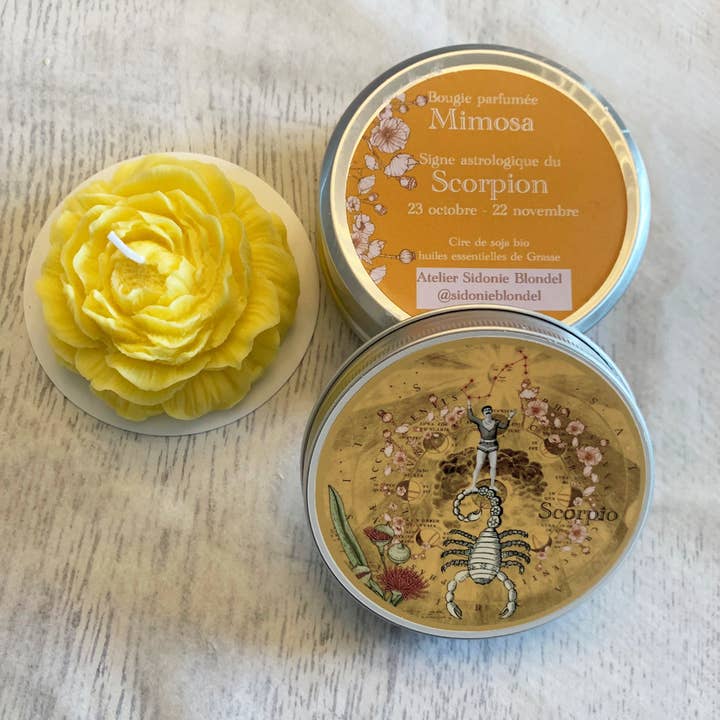 Vela perfumada en torno al tema astrológico SCORPIONS para venta al por mayor de sidonie blondel