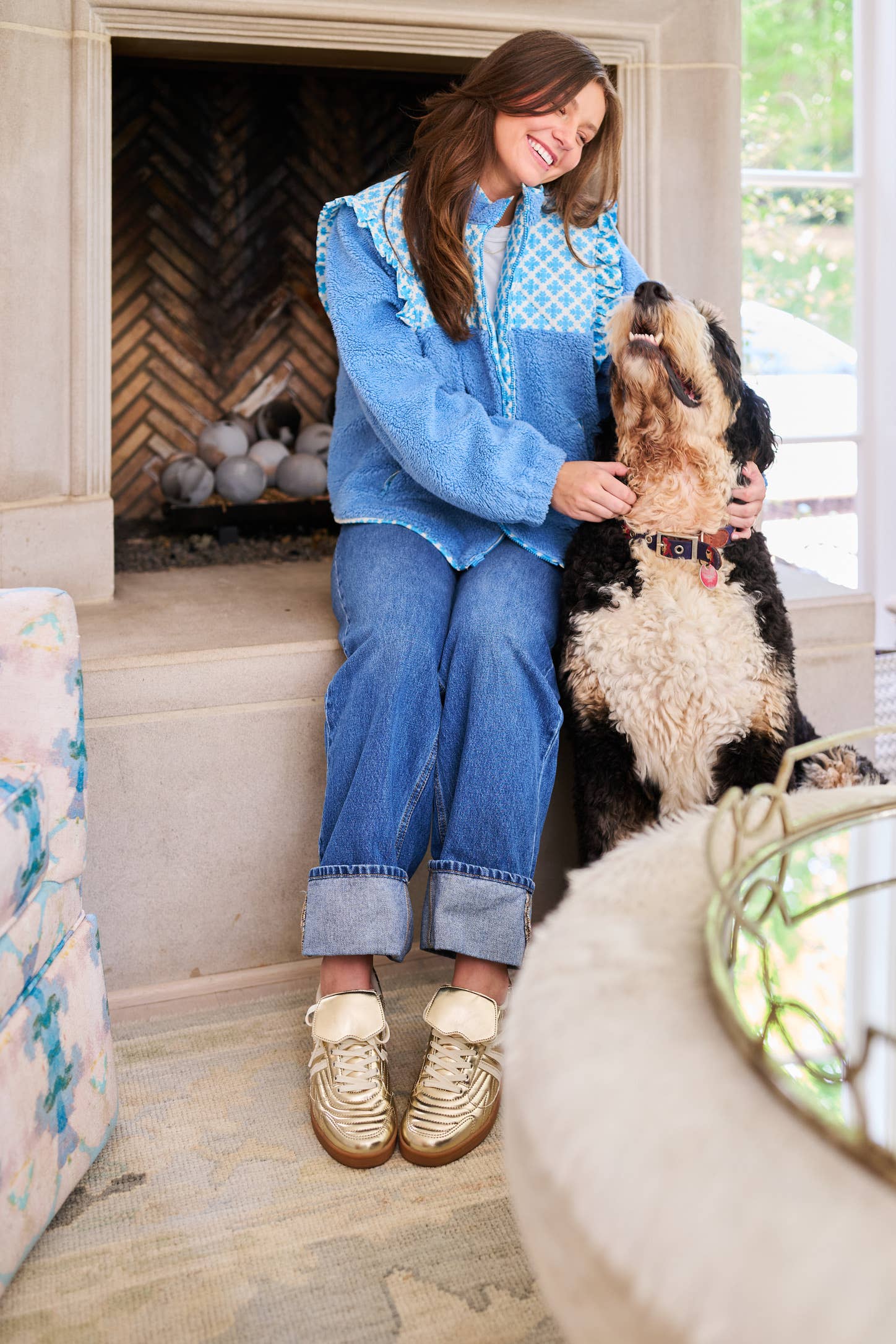 Brooks Avenue - Wholesale Jacket - Women's - Isabella Sherpa Jacket - Blue Clover4