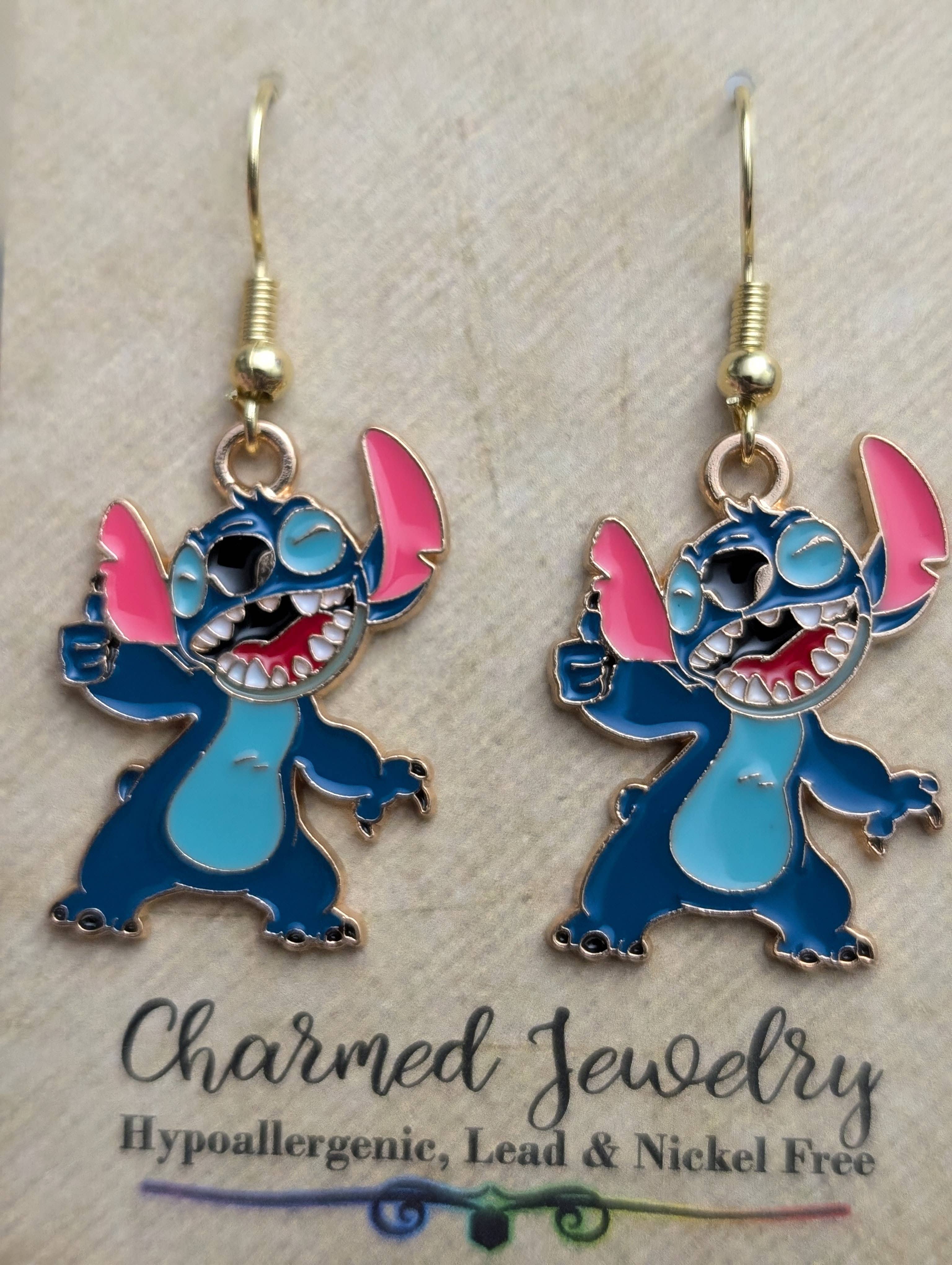 Con-Quest Crafts - Wholesale Dangle Earrings - Inspired by Stitch, Classic Alien Inspired Accessories9