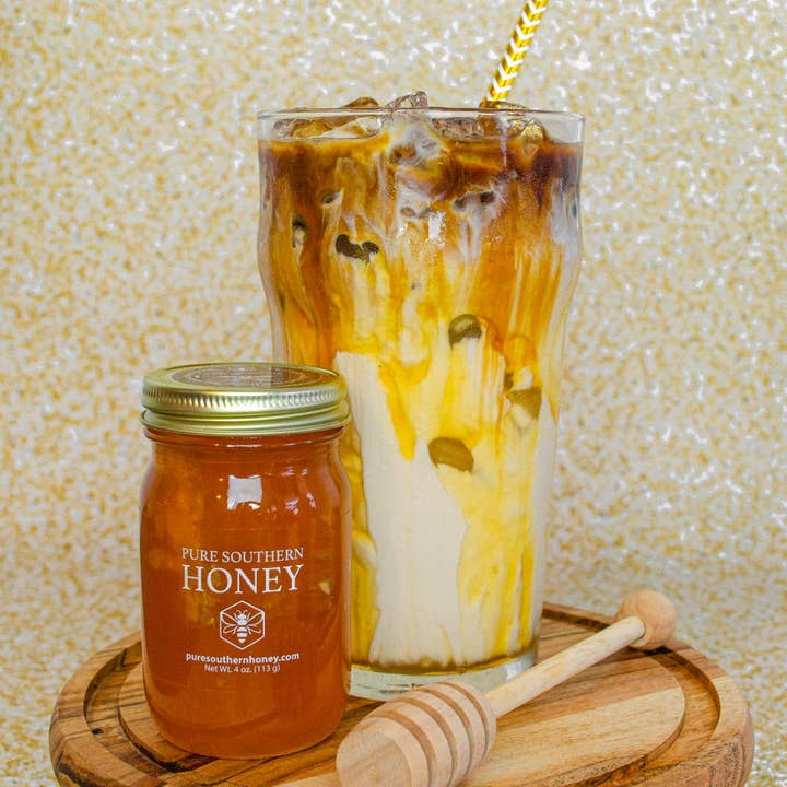 Pure Southern Honey - Wholesale Honey - Mini Honey With Comb 4 Oz (24)