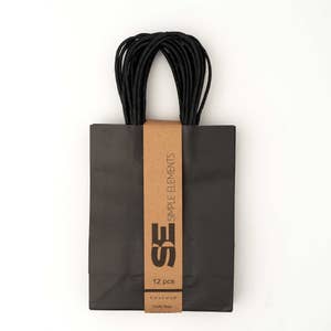 Timeless Floral Black Gift Bag, Cub 8x4.75x10.25, 250 Pack