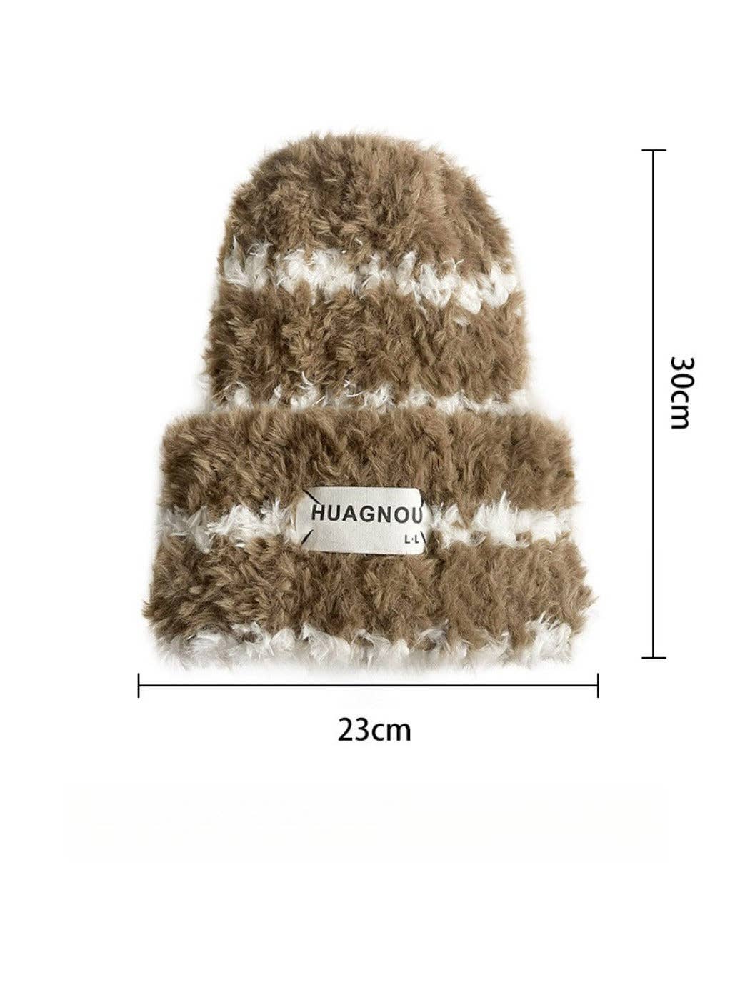 Funkyrel® Atzbranding Limited - Vente Bonnet – femme - Haila - Bonnet d'hiver épais en tricot pelucheux10