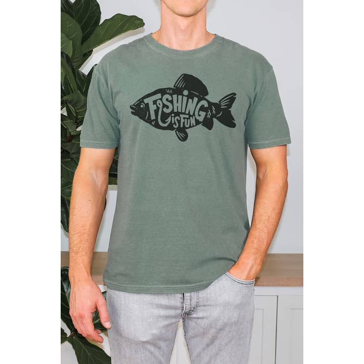 Camiseta estampada Fishing Is Fun para venta al por mayor de Bella Me