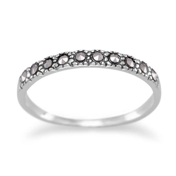 2mm Thin Marcasite Band for wholesale by Silver Stars Collection