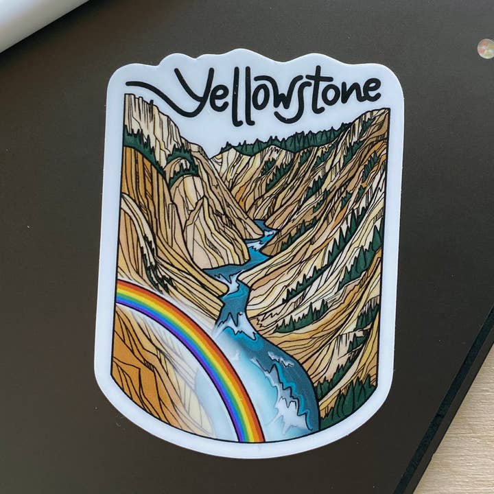 Autocollant du parc national de Yellowstone pour la vente par Michele Michael Art