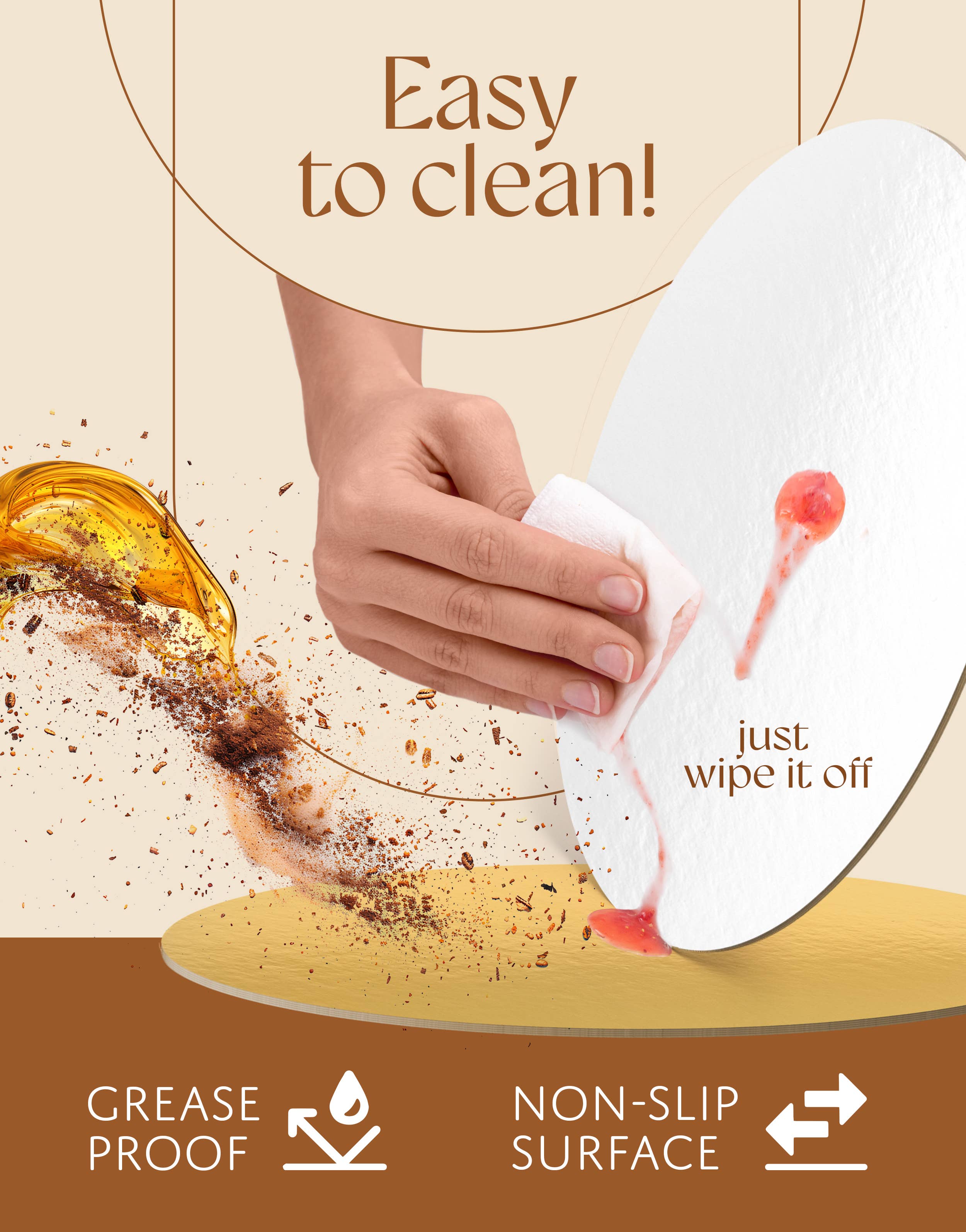 Leib Games - Wholesale Cake Stand - 4 Pcs Cake Boards, 10" Chipboard, Double-Sided Cake Circles4