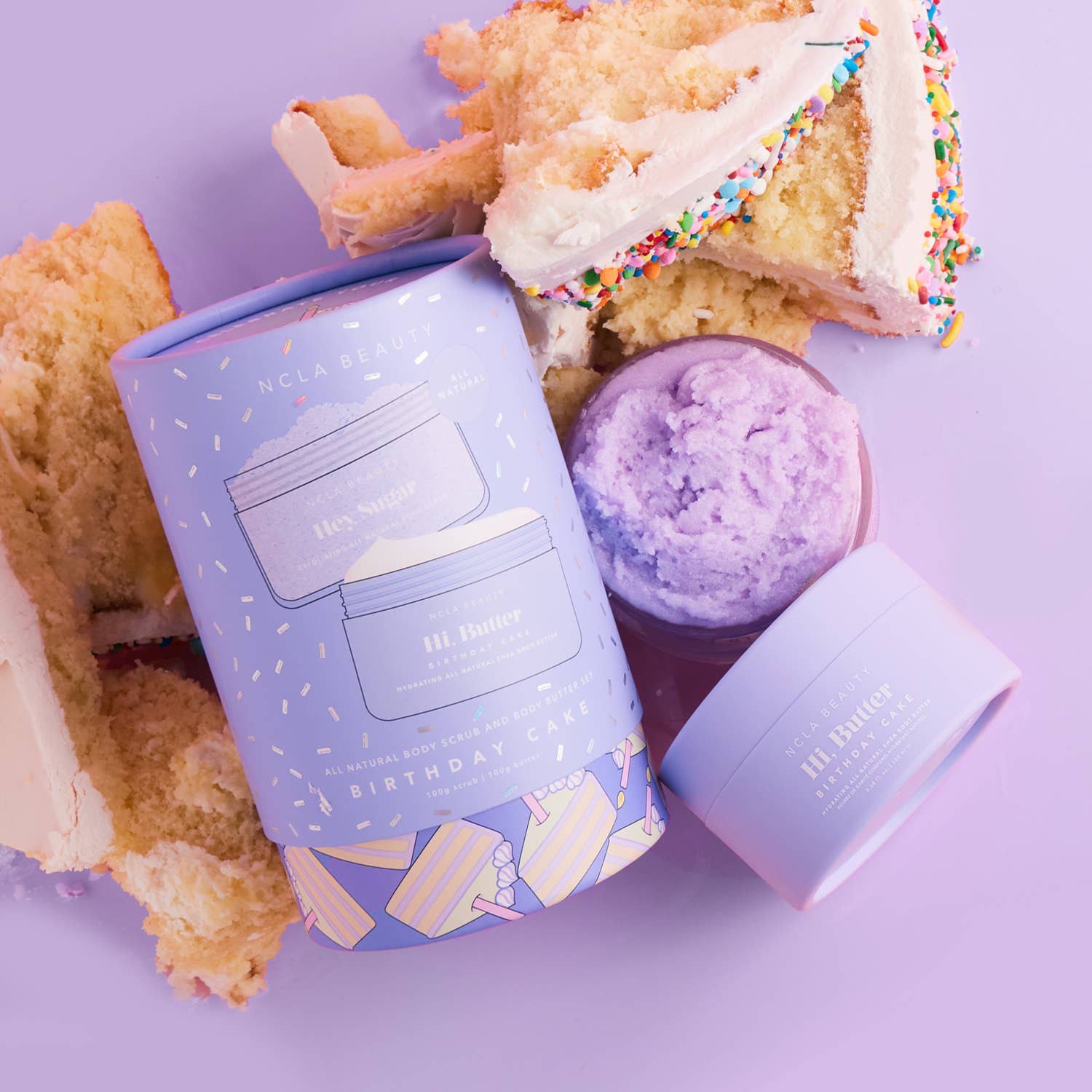 NCLA Beauty - Wholesale Body Scrub/Exfoliant - Birthday Cake Body Scrub + Body Butter Set2