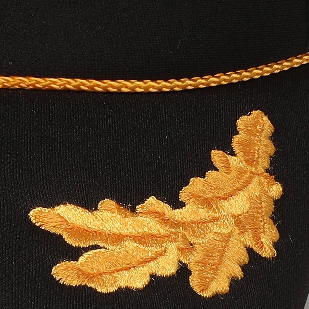  M BLK GLD Vintage Captain Trucker Hat with Gold Embroidery for wholesale on Faire2