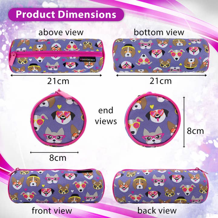 Powell Creative Products Ltd – wholesale Pencil case/pouch – Pencil Case for Girls and Kids Cute Dogs Purple Pencil Cases2