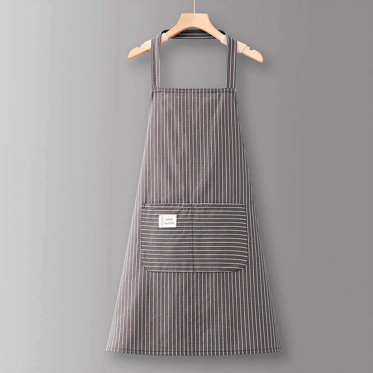 ACCITY - Wholesale Apron - Cotton Striped Grid Kitchen Apron with Pocket_CWMM100955