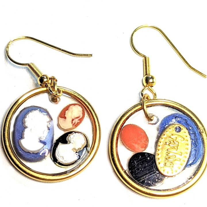 Gay Isber Designs – Großhandel Ohrhänger – Vintage-Ohrringe aus Acryl mit Cameo-Harz1