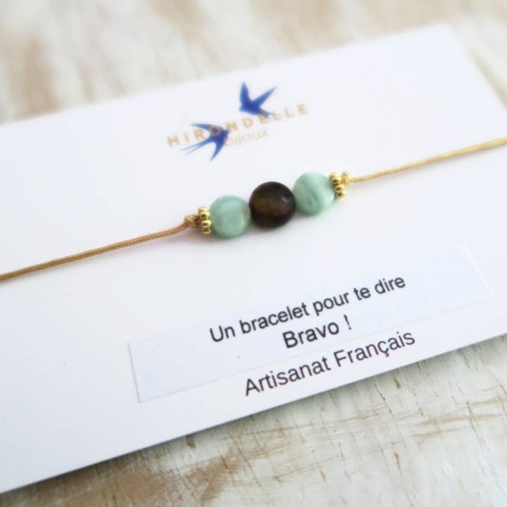 Hirondelle Bijoux - Wholesale Beaded Bracelet - adjustable gemstone bracelets sold in a set of 107