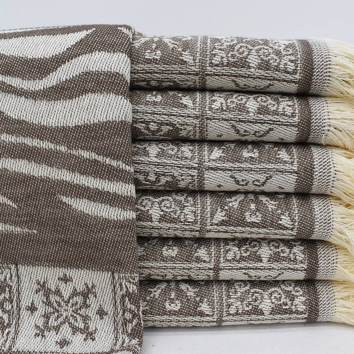 Toalhas de Mão Castanhas por Atacado, Toalha de Presente de Casamento Elegante por atacado de Organic Turkish Towels