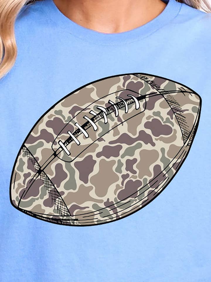 Wholesale Accessory Market - Wholesale Screen Printed T-Shirt - Women's - Old School Camo Football Softstyle Adult T-Shirt1