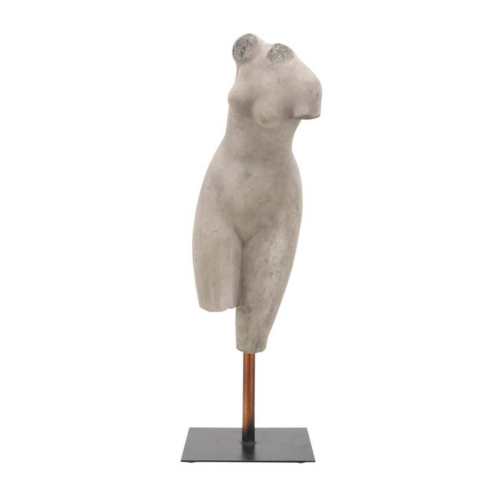 Sagebrook Home - Wholesale Sculpture - Gray 26x8 in. Resin Metal Torso Sculpture