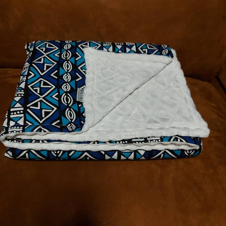 Mashona Collections - Vente Plaids - Plaid imprimé africain | Plaid imprimé en bogolan | 100x150cm