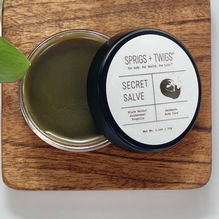 Secret Salve for wholesale by Sprigs + Twigs