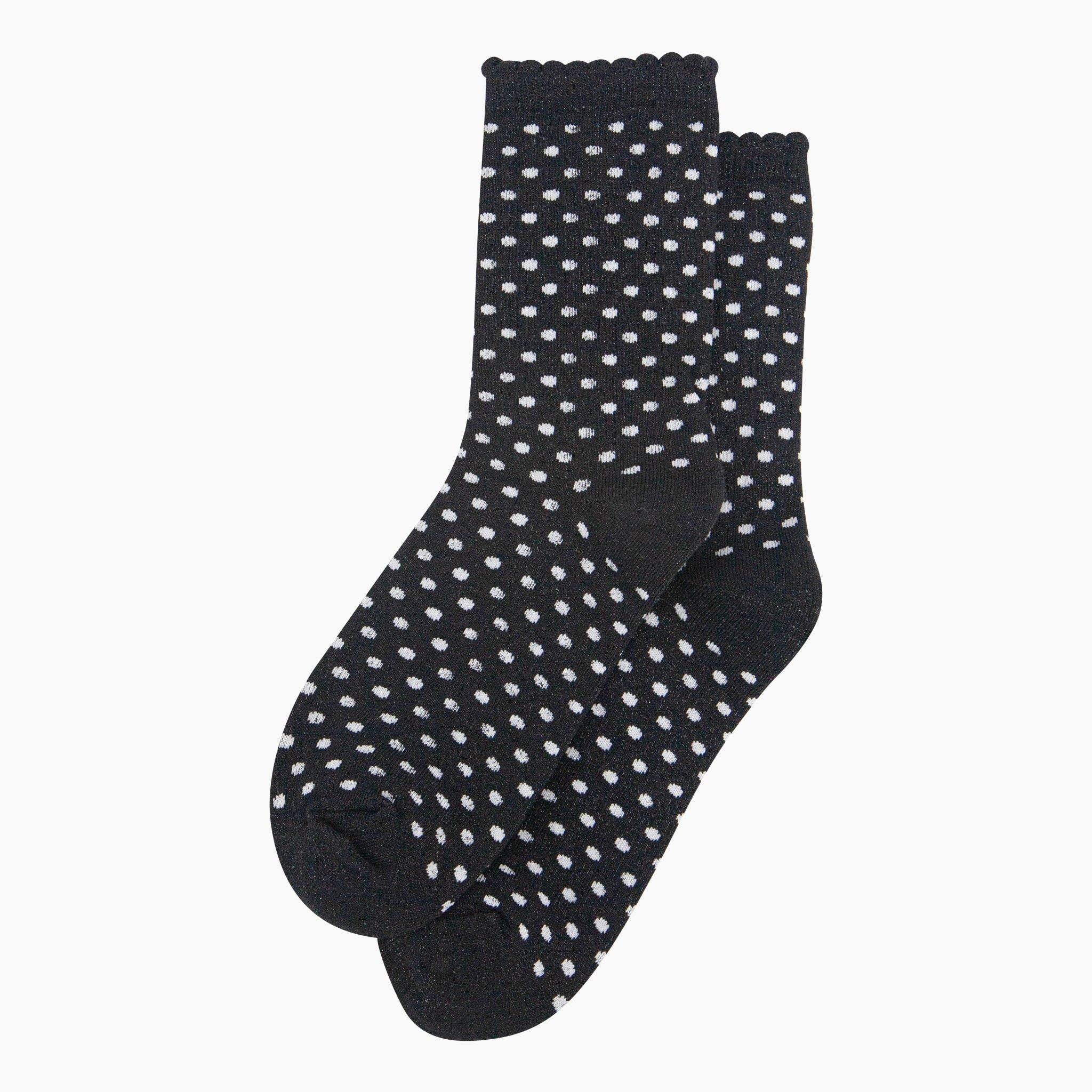 Sock Talk – Großhandel Socken – Damen – Damen-Glitzersocken - Schwarz/Weiß, Polka Dots3