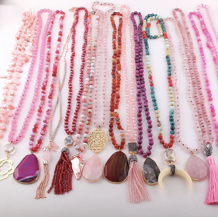 Kate Tuesday Jewelry - Wholesale Beaded/Pearl Necklace - Pink Statement Piece Necklaces1