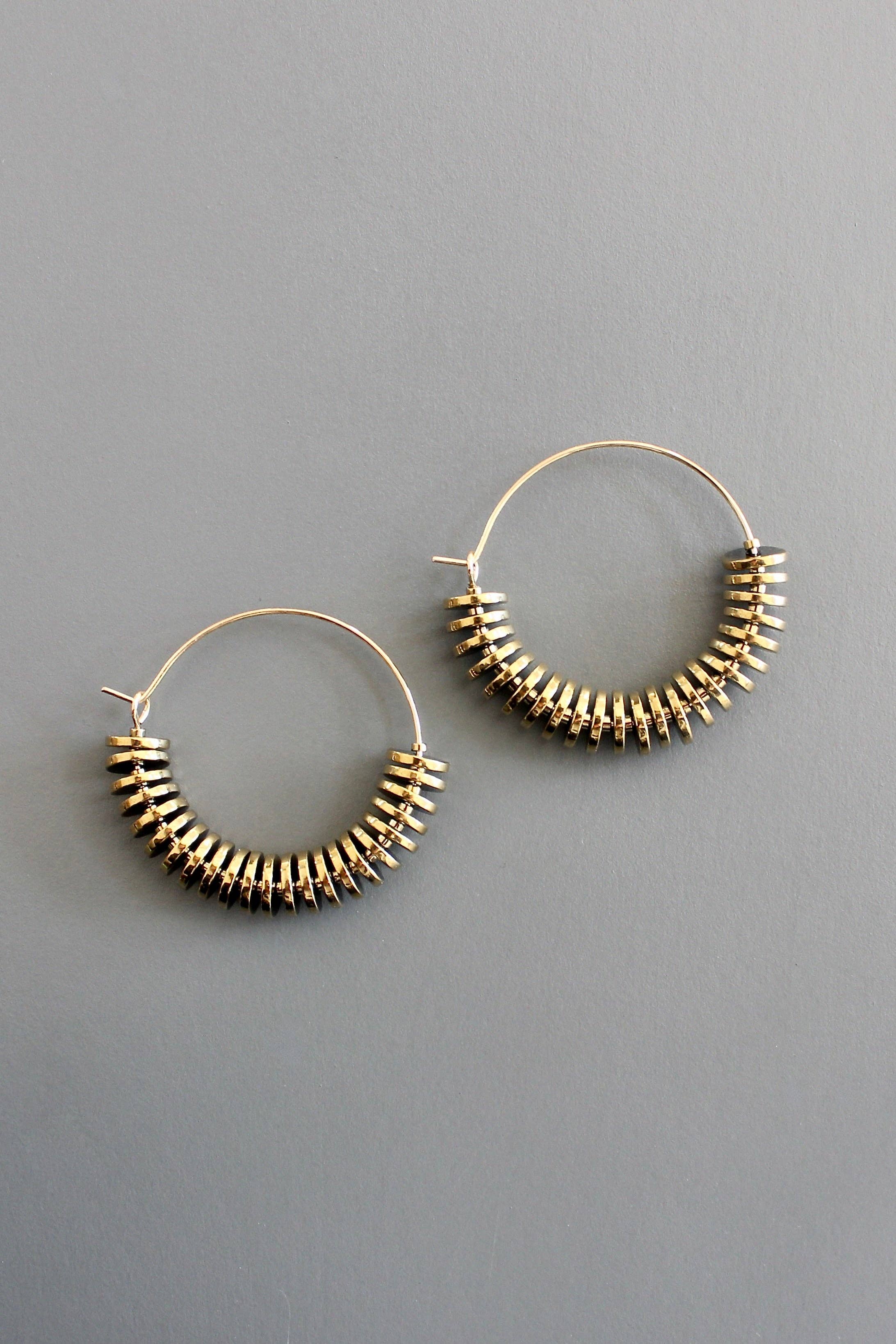 David Aubrey Jewelry – Engroshandel Hoops – ISLE07 Guld hæmatit hoop øreringe4