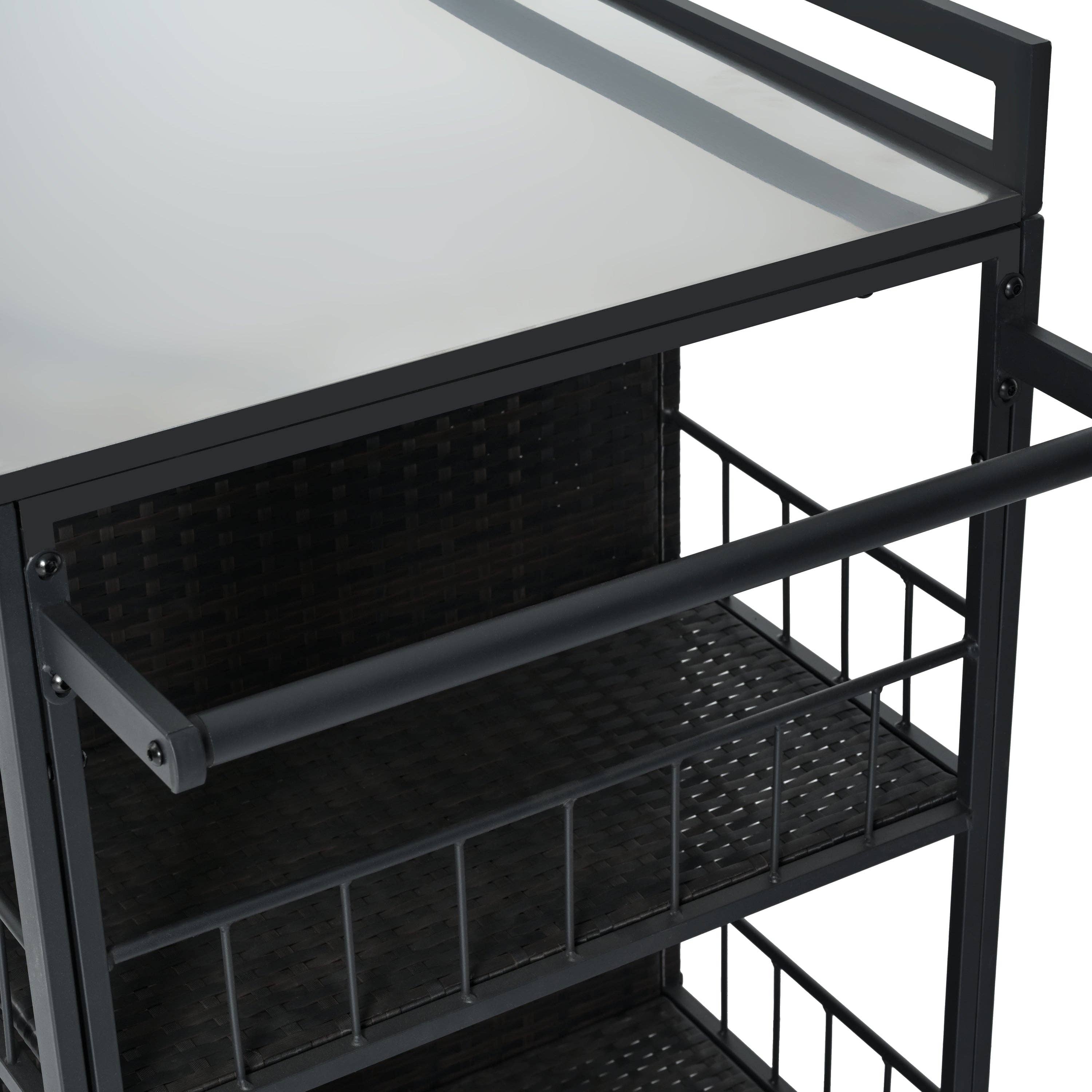 39F Inc. - Vente Outil de gril pour l'extérieur - Chariot de service extérieur avec plateau pliable, armoire de rangement25