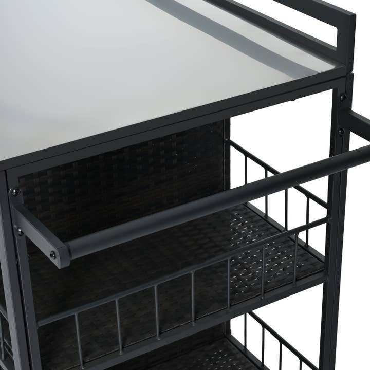 39F Inc. - Vente Outil de gril pour l'extérieur - Chariot de service extérieur avec plateau pliable, armoire de rangement25