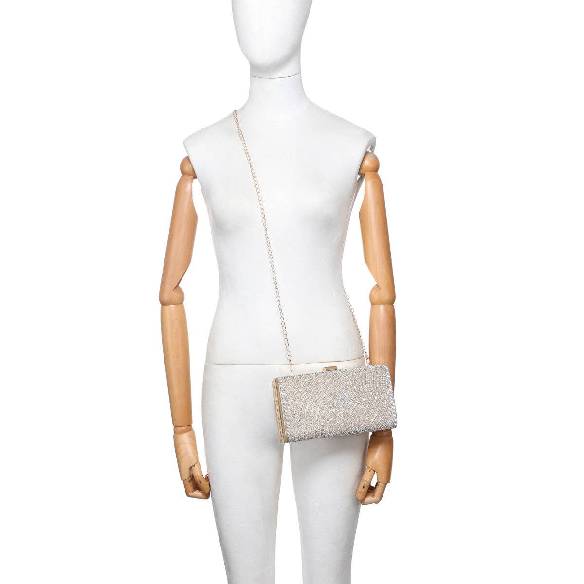 Papaya Fashion Ltd - Wholesale Clutch Bag - Women's - 1116-Single side diamante bag with pearls on the front6