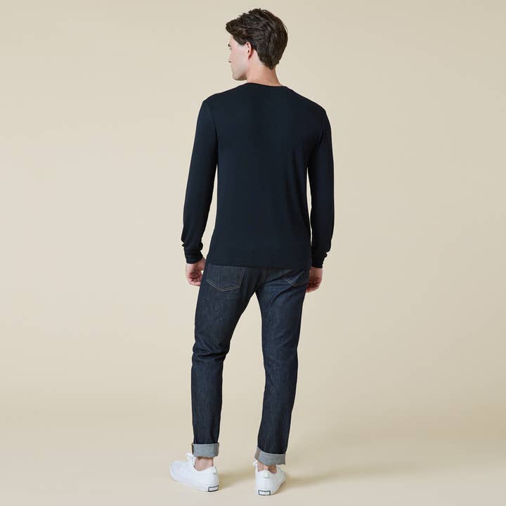 Softies – wholesale Nattskjorta - Herr – Henley nattskjorta för män i extremt mjuk ribbad modal2