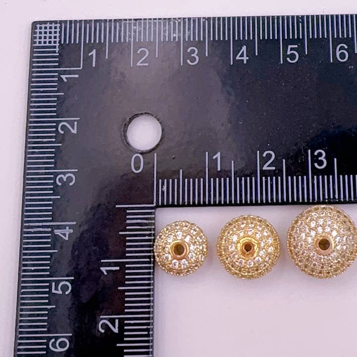 Beads Creation – wholesale Individual charm/pendant – CZ Micro Pave Round Shamballa Ball Spacer Beads, BD7053