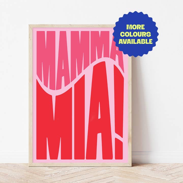 Mamma Mia | Wall Art Print for wholesale by Bored At Work Studio
