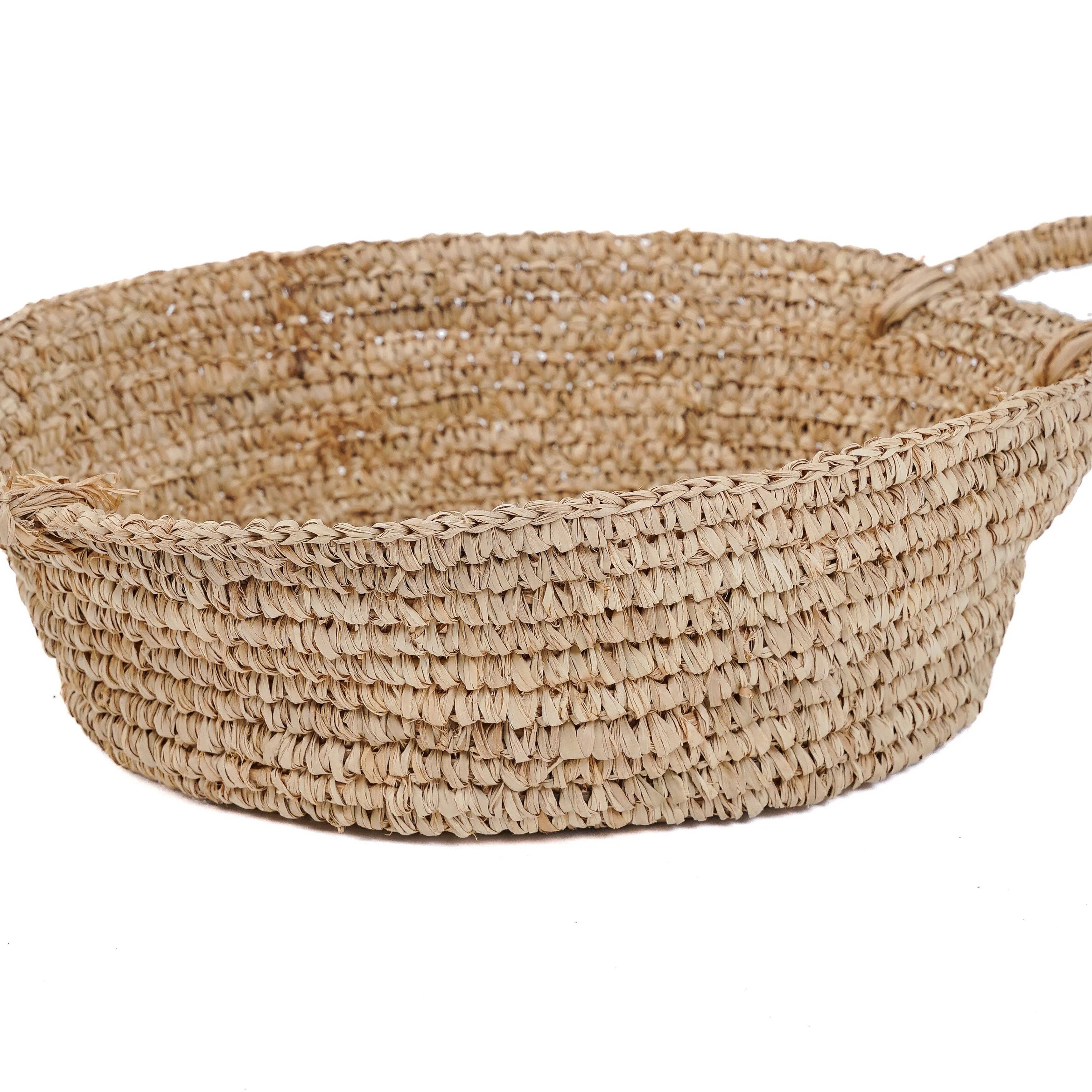 Bazar Bizar Living - Wholesale Decorative Tray - The Raffia Basket Trays - Natural - M3