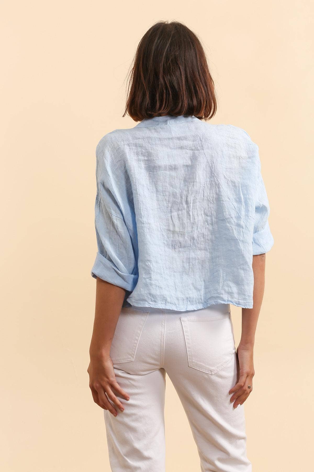 la maison des fibres naturelles - Wholesale Blouse - Dames - Linnen top met v-hals 23100, 100% linnen52