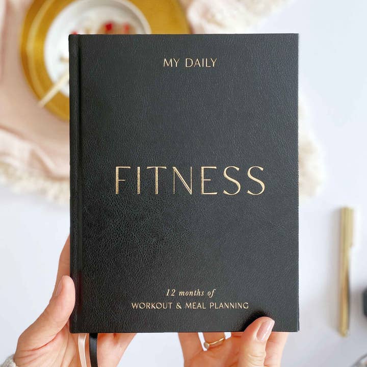 My Daily Fitness Planner - Workout And Meal Planner (Black) for wholesale by Blush and Gold USA